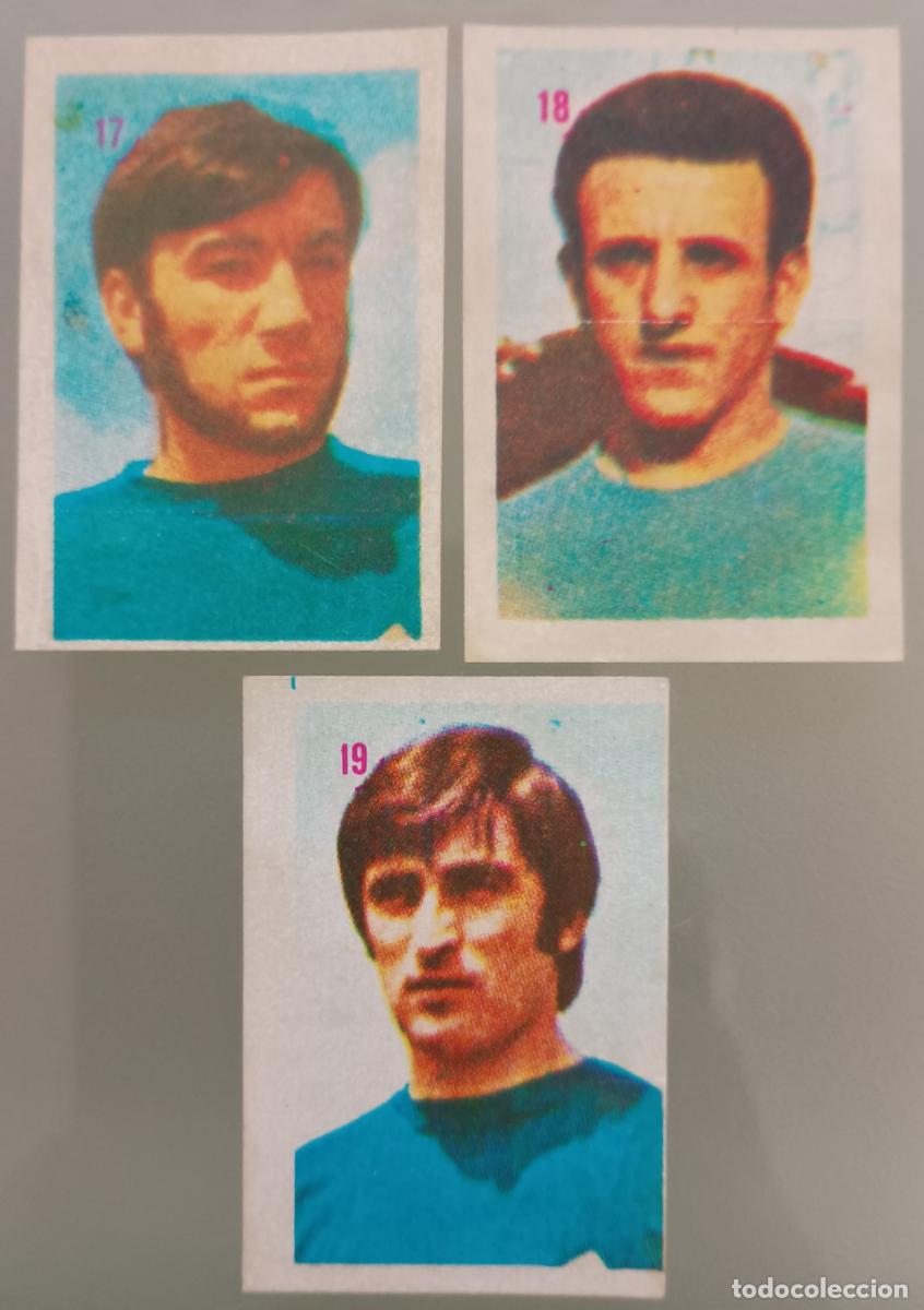 Cromos de f&uacute;tbol: Lote tres cromos Real Oviedo. F&uacute;tbol Liga Espa&ntilde;ola 1975-76 (Mateo Mirete)