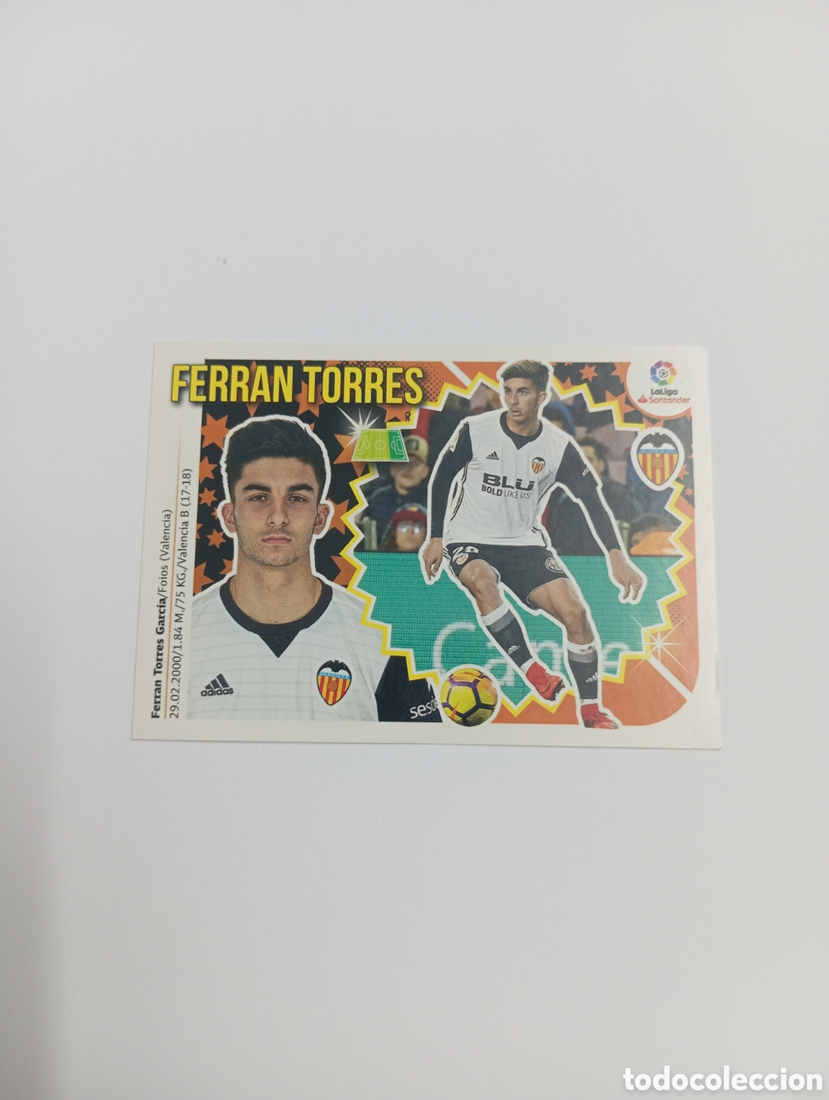 Cromos de f&uacute;tbol: Ferran Torres 14 B Valencia liga este 18 19 panini 2018 2019