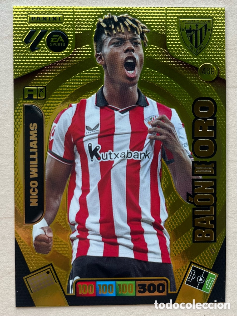Figurine di Calcio: Nico Williams Bal&oacute;n de Oro Adrenalyn XL 2025-26 - Athletic Club