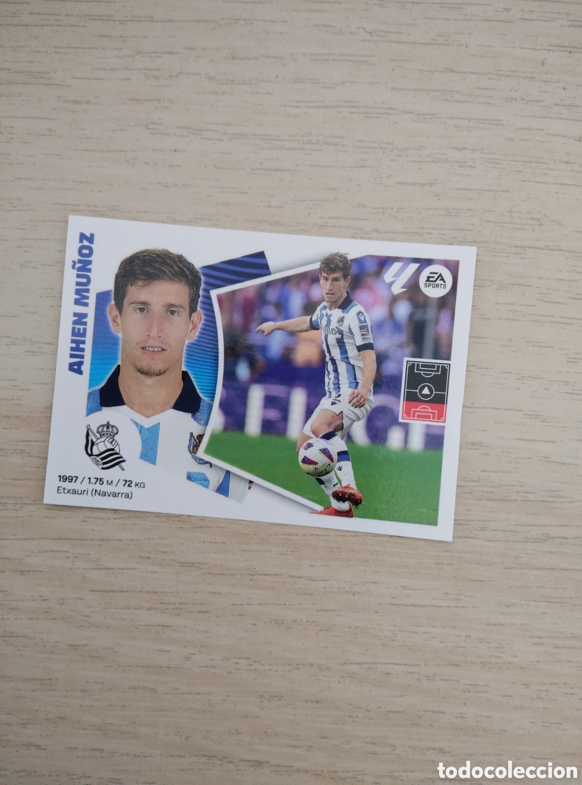 Cromos de f&uacute;tbol: 10 A AIHEN MU&Ntilde;OZ REAL SOCIEDAD LIGA ESTE 2024 2025