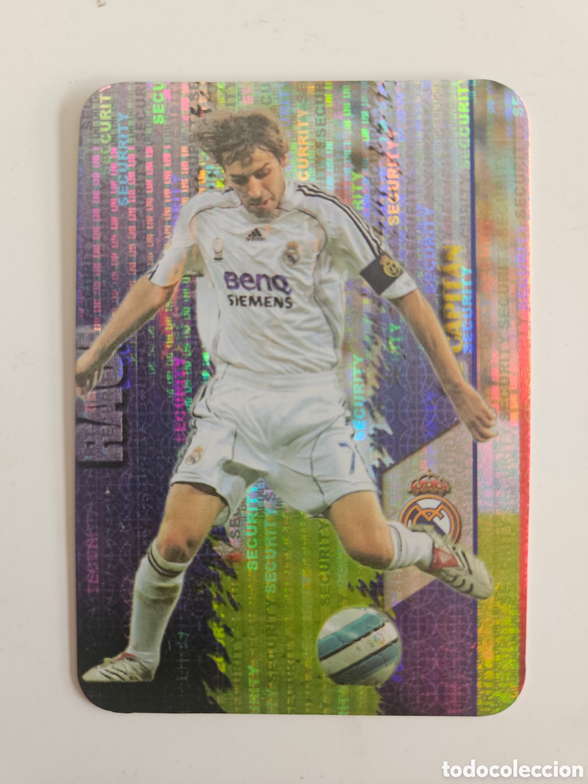 Cromos de f&uacute;tbol: N&ordm; 25 RAUL SECURITY REAL MADRID VERTICAL LAS FICHAS DE LA LIGA 2008 MUNDICROMO 2008