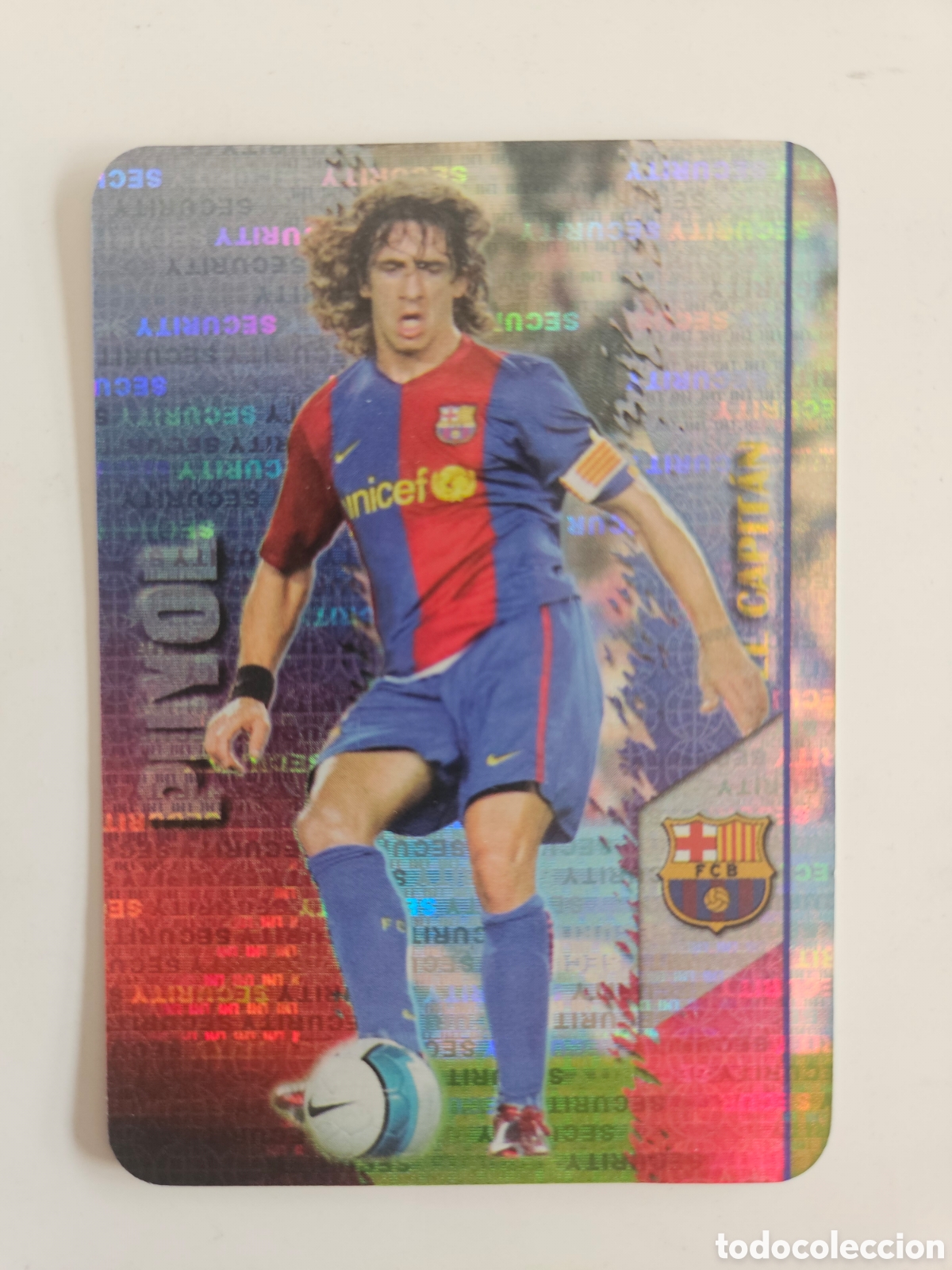 Cromos de f&uacute;tbol: 52 PUYOL SECURITY HORIZONTAL INV F.C. BARCELONA CROMOS ALBUM MUNDICROMO LIGA FUTBOL 2007 2008 07 08