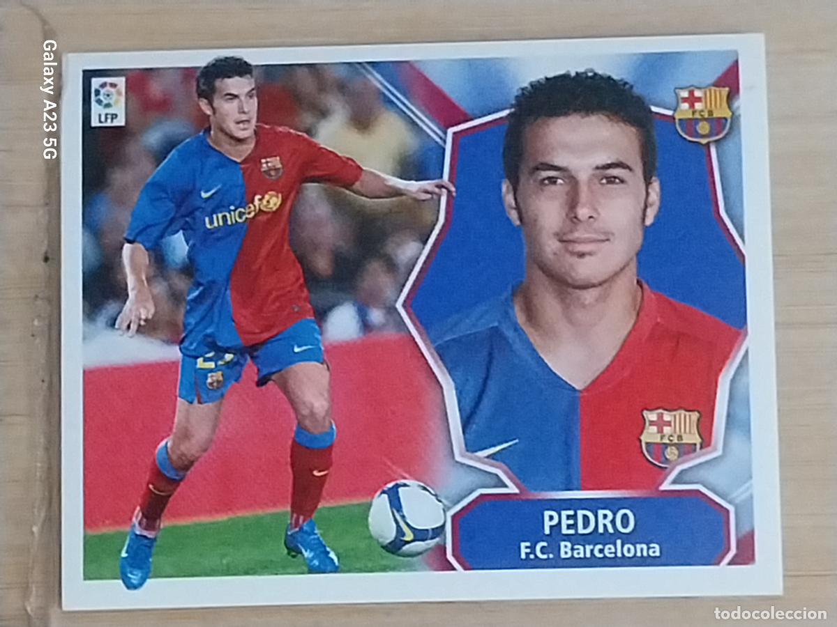 Cromos de f&uacute;tbol: PEDRO BARCELONA COLOCA ED ESTE 2008 08 09 CROMO SIN PEGAR NUNCA