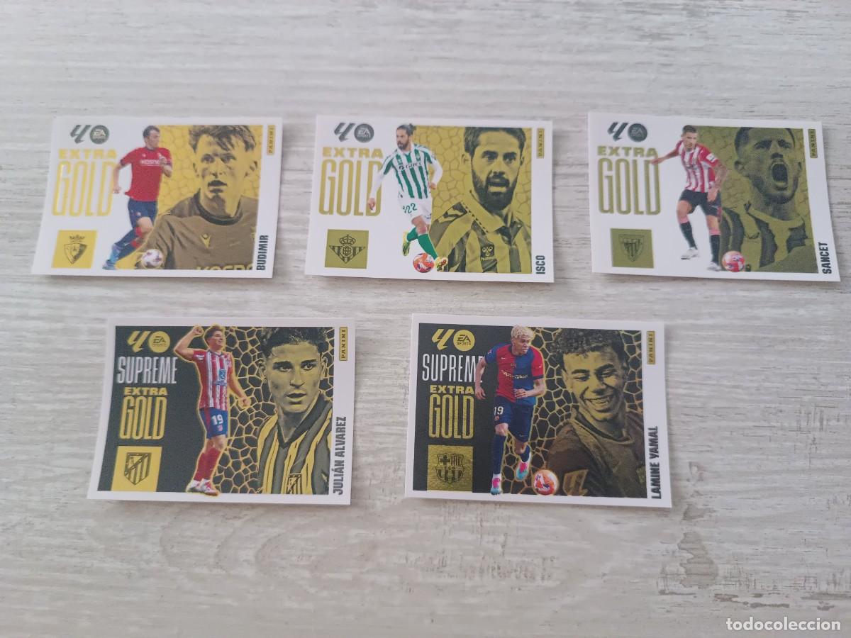Cromos de f&uacute;tbol: LOTE 5 EXTRA GOLD LIGA ESTE 2025 2026 25 26. NUNCA PEGADO