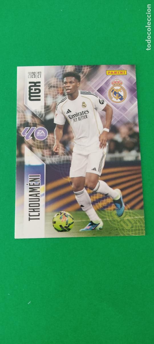 Cromos de f&uacute;tbol: TRADING CARD FUTBOL TCHOUAM&Eacute;NI REAL MADRID C.F. N&ordm; 225 LIGA MEGACRACKS 2026-2027/26-27 PANINI