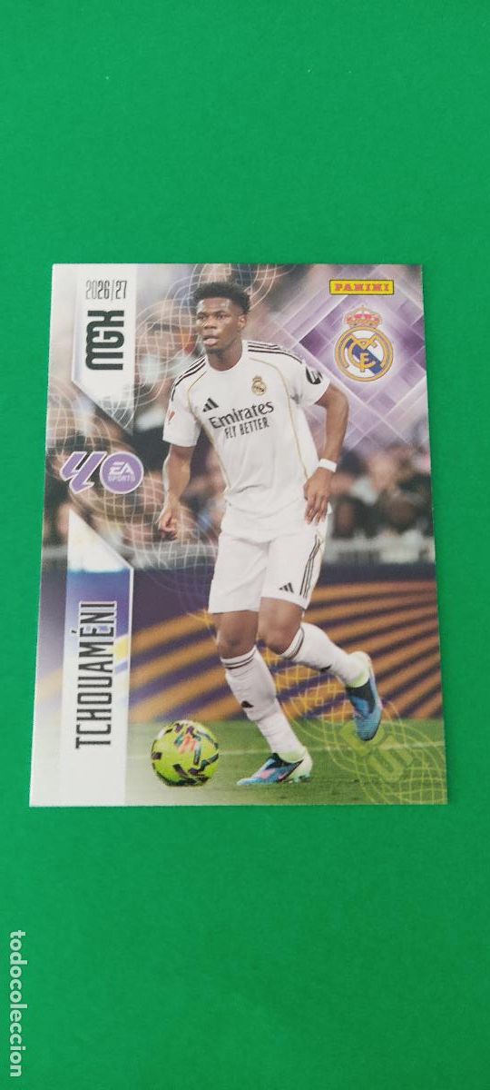 Cromos de f&uacute;tbol: TRADING CARD FUTBOL TCHOUAM&Eacute;NI REAL MADRID C.F. N&ordm; 225 LIGA MEGACRACKS 2026-2027/26-27 PANINI