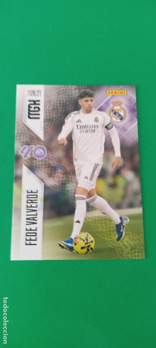 Cromos de f&uacute;tbol: TRADING CARD FUTBOL VALVERDE REAL MADRID C.F. N&ordm; 226 LIGA MEGACRACKS 2026-2027/26-27 PANINI