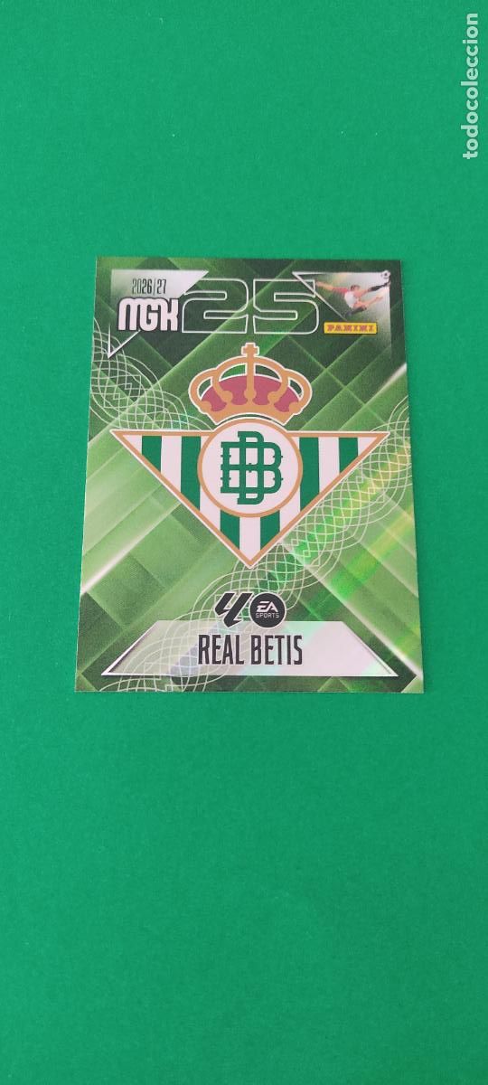 Cromos de f&uacute;tbol: TRADING CARD FUTBOL ESCUDO REAL BETIS BALOMPIE N&ordm; 91 LIGA MEGACRACKS 2026-2027/26-27 PANINI