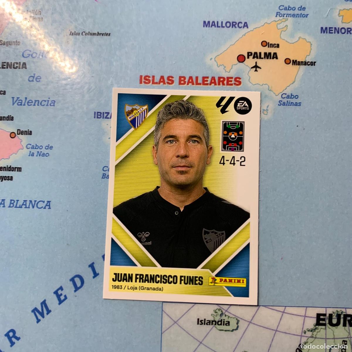 Cromos de f&uacute;tbol: Juan Francisco Funes entrenador n&uacute;mero 2 del Malaga cromo liga este 26-27 2026-2027