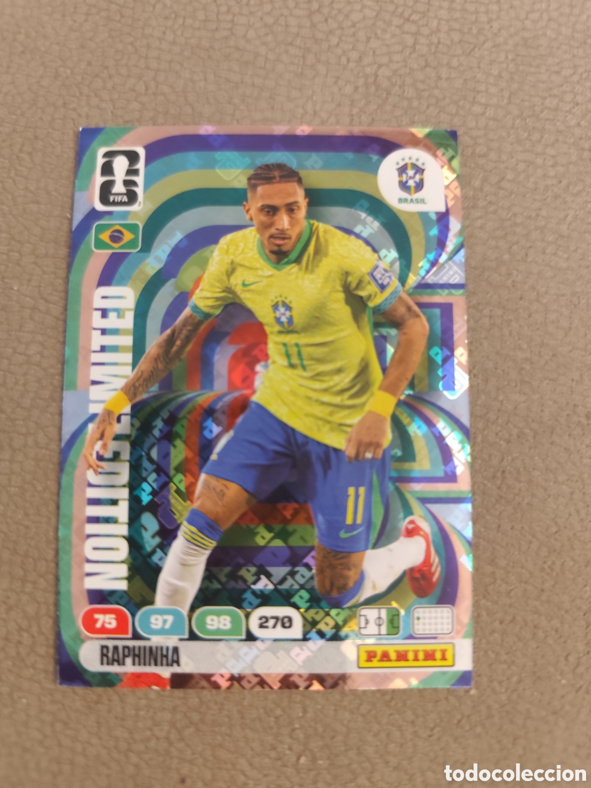 Cromos de f&uacute;tbol: Raphina L&iacute;mited edition Brasil Adrenalyn XL mundial 2026