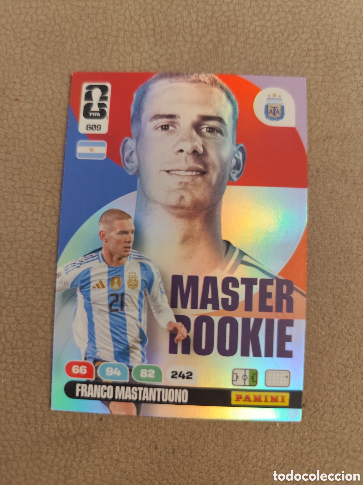 Cromos de f&uacute;tbol: Franco Mastantuono Argentina Master Rookie mundial 2026