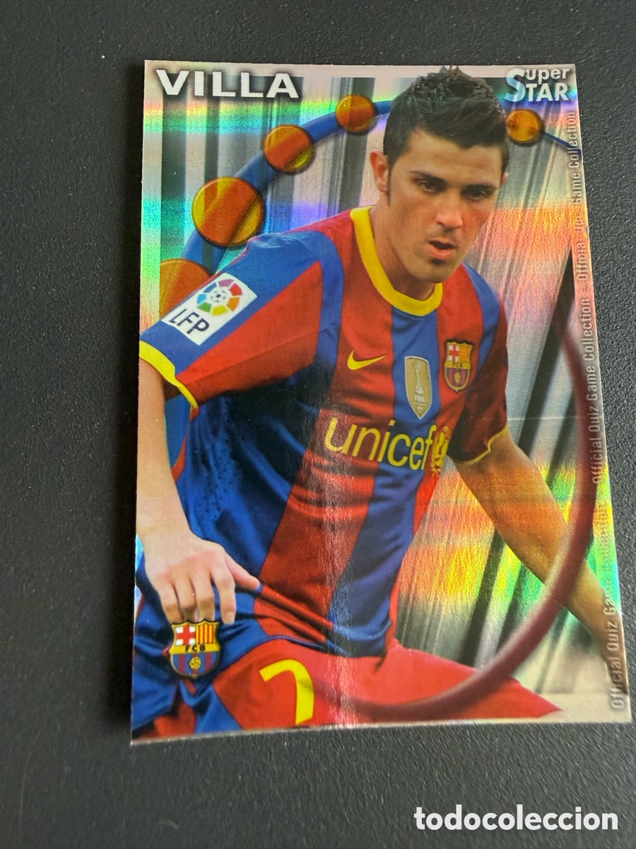 Cromos de Futebol: MUNDICROMO 2011. 027. VILLA. Super Star. Brillo Rayas