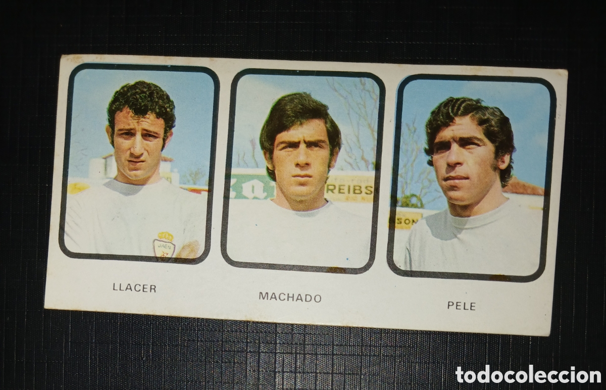 Cromos de Futebol: Cromo Real Ja&eacute;n - Llacer, Machado, Pele - Temporada 1973/74 - Ruiz Romero. Sin pegado