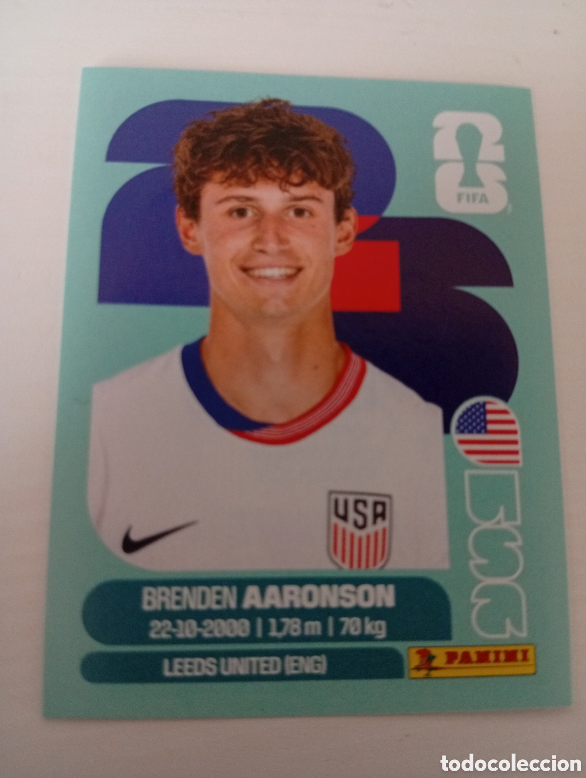 Cromos de f&uacute;tbol: USA 17 BRENDEN AARONSON BASE ESTADOS UNIDOS CROMO MUNDIAL STICKERS 2026 26