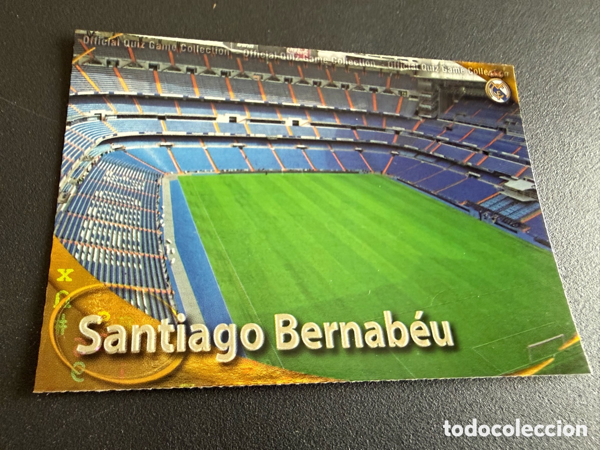Cromos de f&uacute;tbol: MUNDICROMO 029. Santiago Bernab&eacute;u. Brillo Letras
