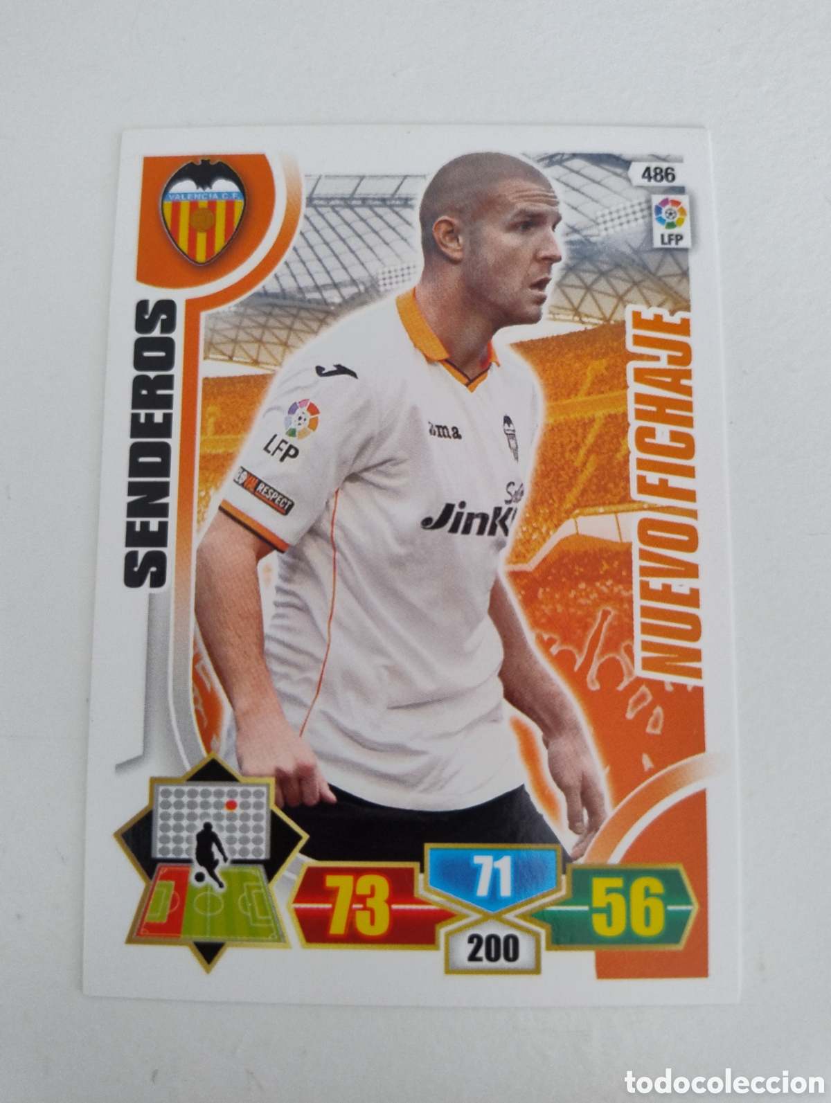 Cromos de f&uacute;tbol: 486 - Senderos - Valencia - Adrenalyn XL Liga 2013 - 2014 Nuevo Fichaje