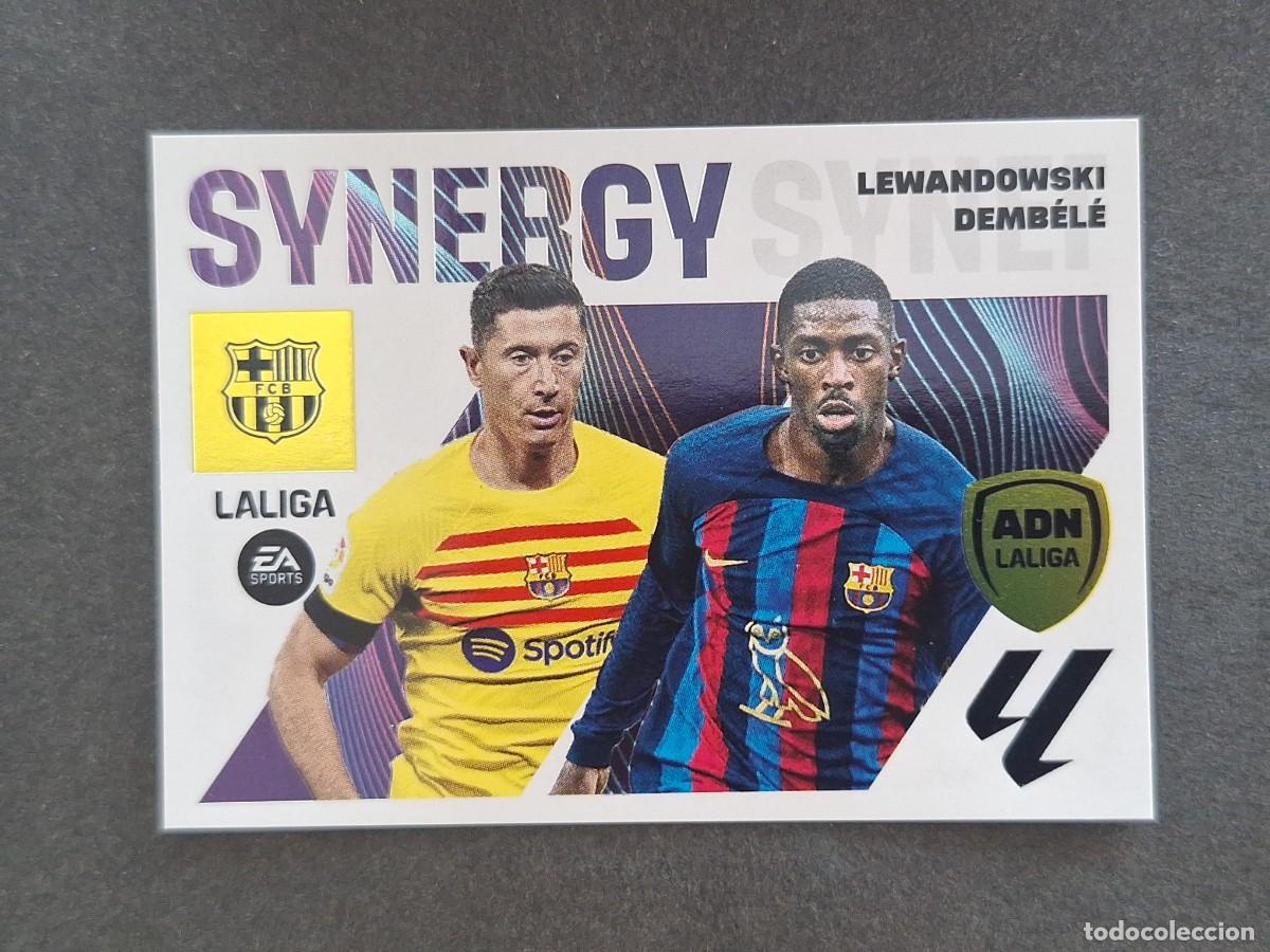 Cromos de f&uacute;tbol: L1 LEWANDOWSKI - DEMBELE F. C. BARCELONA LIGA ESTE 2023 2024 23 24 NUNCA PEGADO SIN PEGAR
