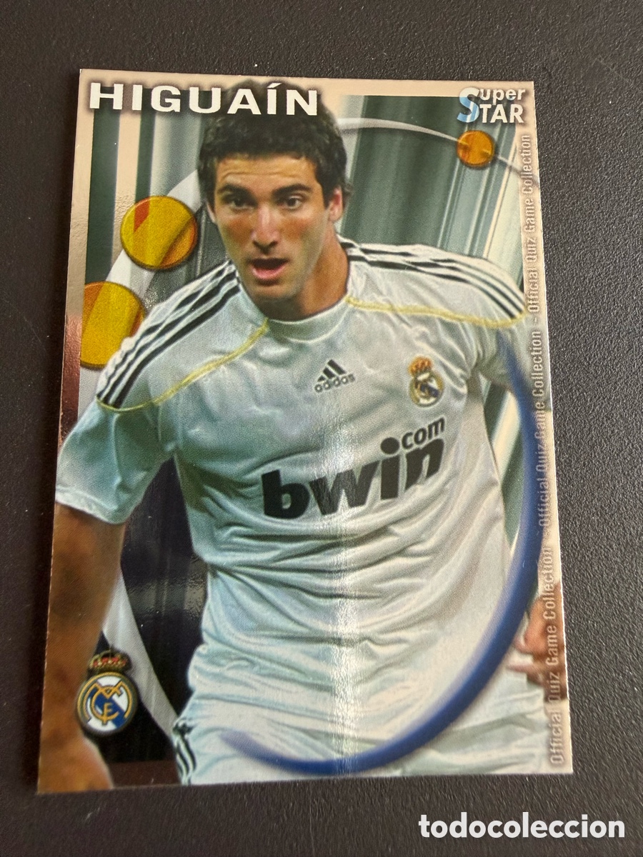 Cromos de f&uacute;tbol: MUNDICROMO 2011. 053. HIGUA&Iacute;N ( Real Madrid). S&uacute;per STAR. Brillo