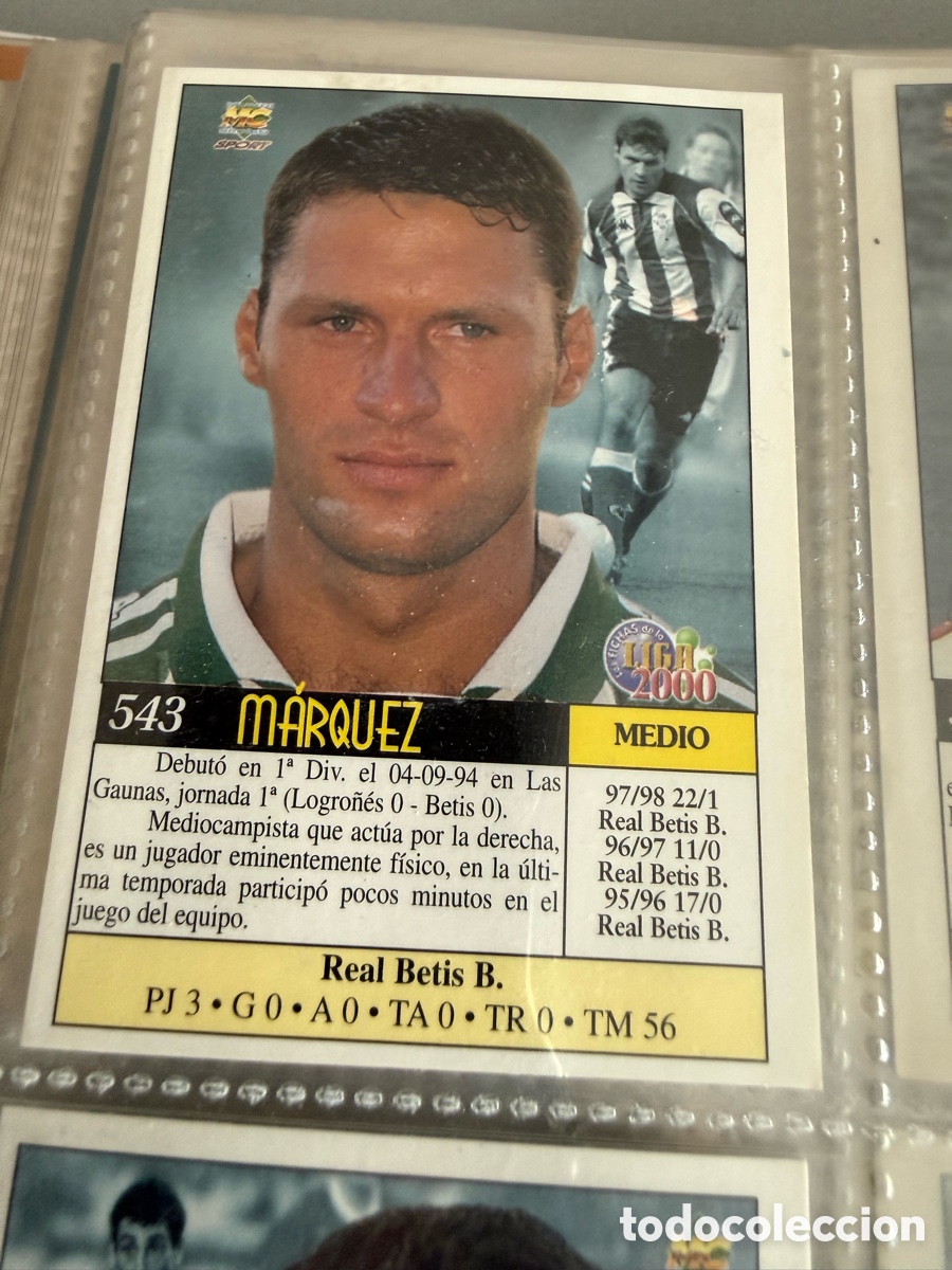 Cromos de f&uacute;tbol: MUNDICROMO 2000. 543 M&Aacute;RQUEZ ( Real Betis). UH