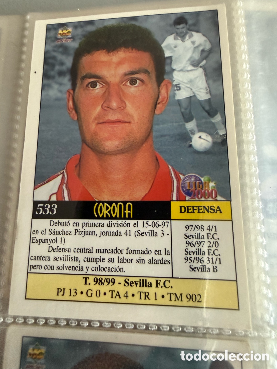 Cromos de f&uacute;tbol: MUNDICROMO 2000. 533 CORONA ( Sevilla ). UH