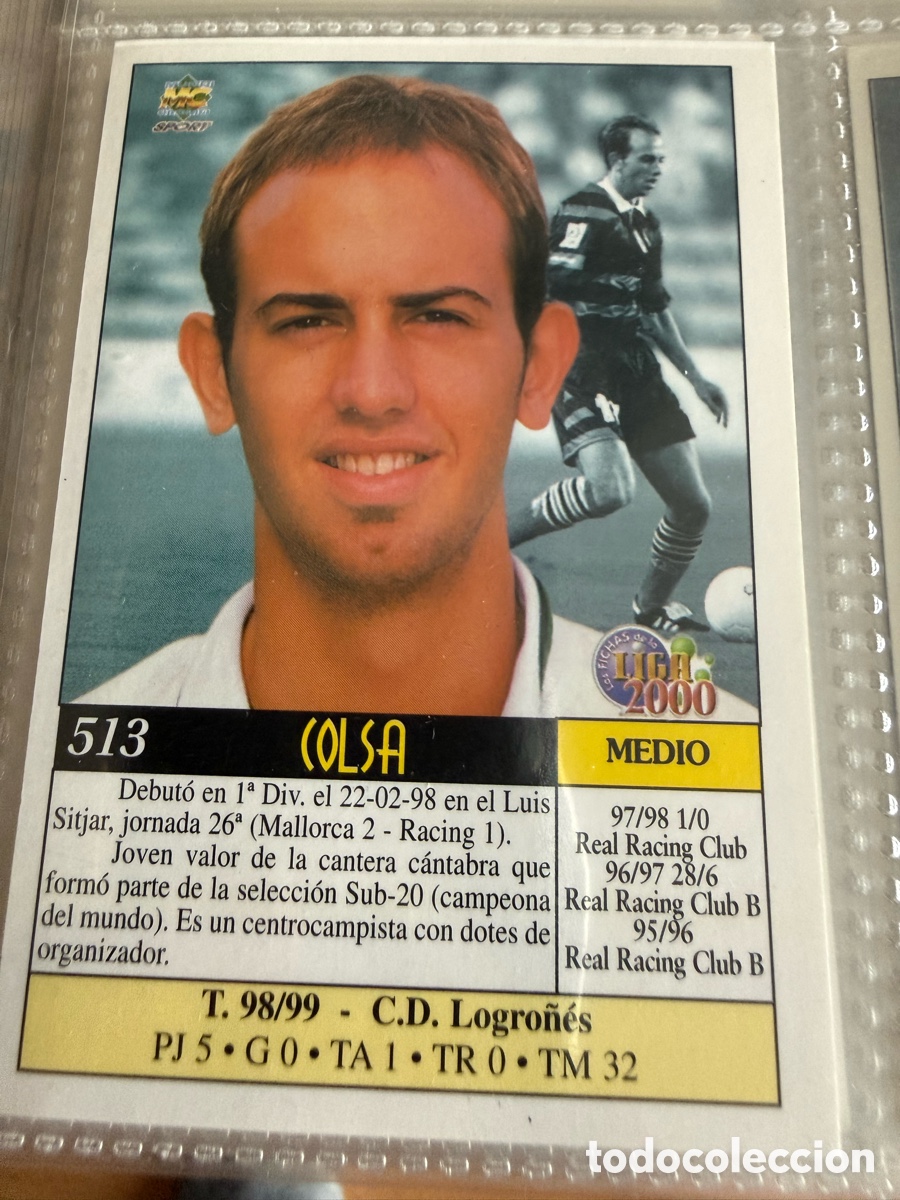 Figurine di Calcio: MUNDICROMO 2000. 513 COLSA ( Racing) UH