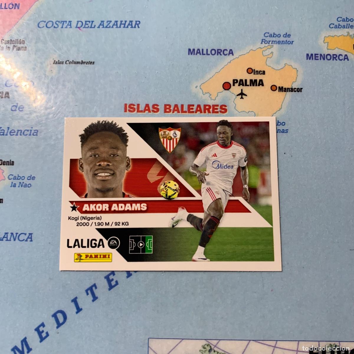 Cromos de f&uacute;tbol: Akor Adams n&uacute;mero 19 del Sevilla cromo liga este 26-27 2026-2027