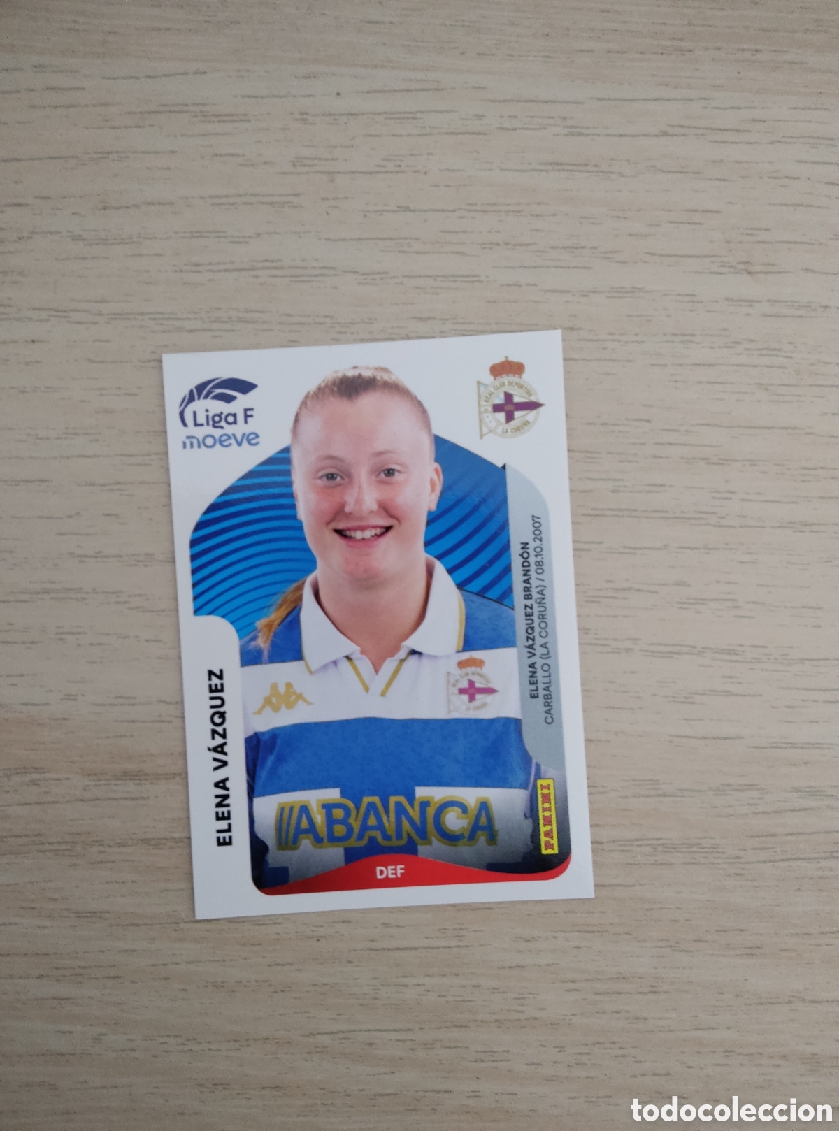 Fu&szlig;ball-Sticker: 129 B ELENA VAZQUEZ DEPORTIVO ABANCA LIGA F 2025 2026
