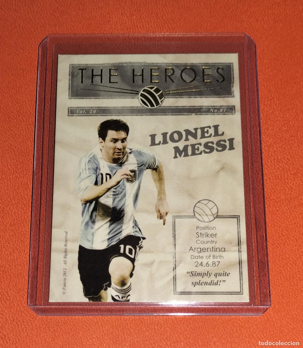 Fu&szlig;ball-Sticker: LIONEL MESSI THE HEROES HR20 ARGENTINA LIMITED EDITON CARD NUMERADA WORLD CUP FUTERA UNIQUE 2012