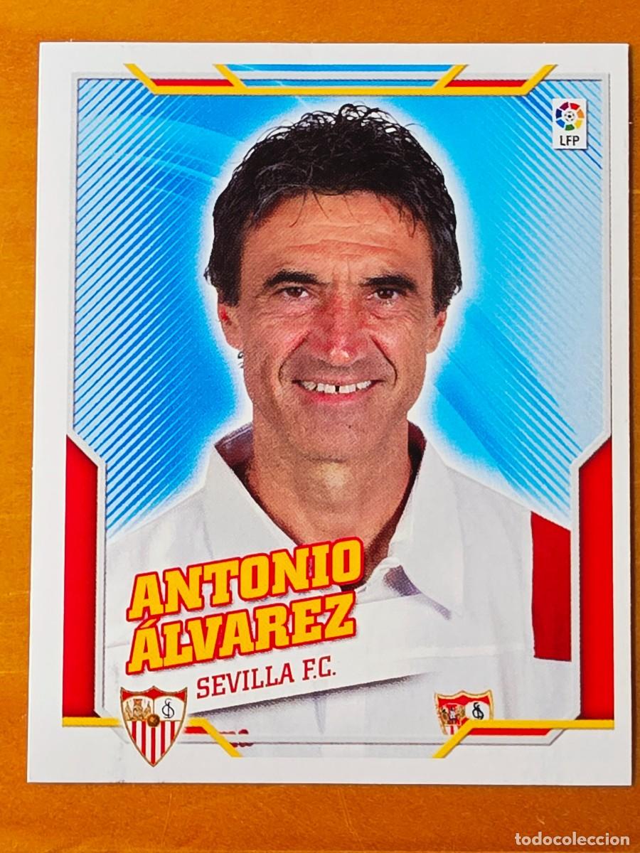 Cromos de f&uacute;tbol: Entrenador Antonio &Aacute;lvarez, Sevilla FC, Panini Ediciones Liga Este 2010 2011 10 11 sin pegar