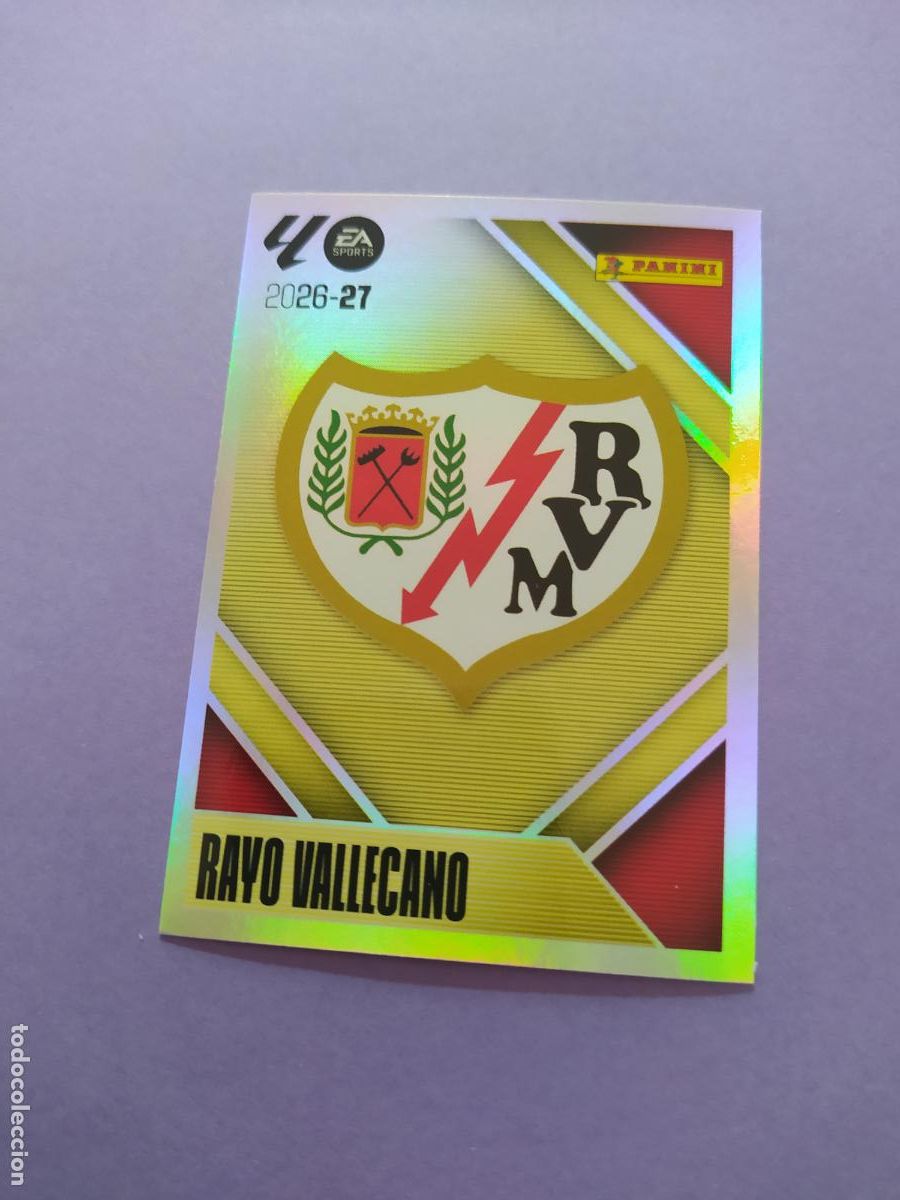 Cromos de f&uacute;tbol: LIGA ESTE 2026 2027 26 27 NUEVO - RAYO VALLECANO N&ordm; 1 ESCUDO
