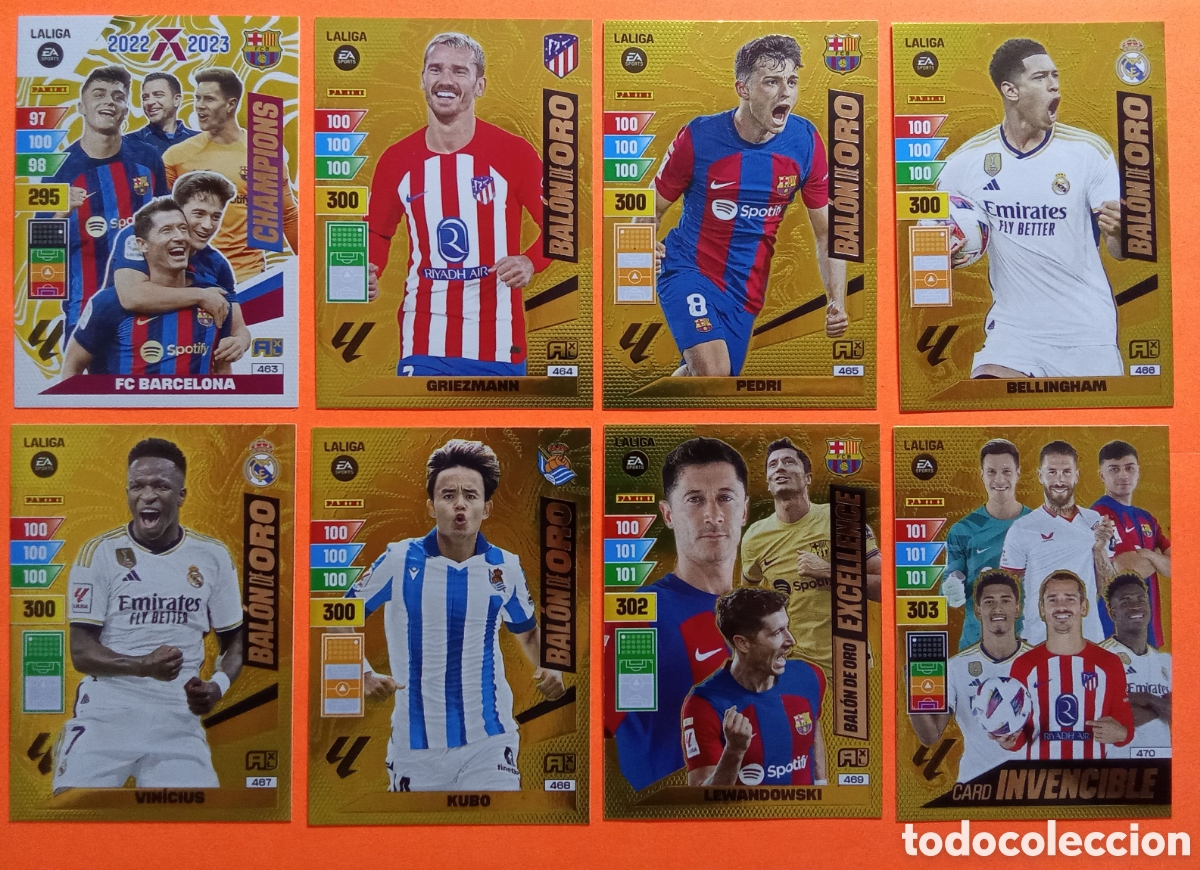 Cromos de f&uacute;tbol: LOTE 8 BALON ORO 463 464 465 466 467 468 469 470 ADRENALYN 23-24