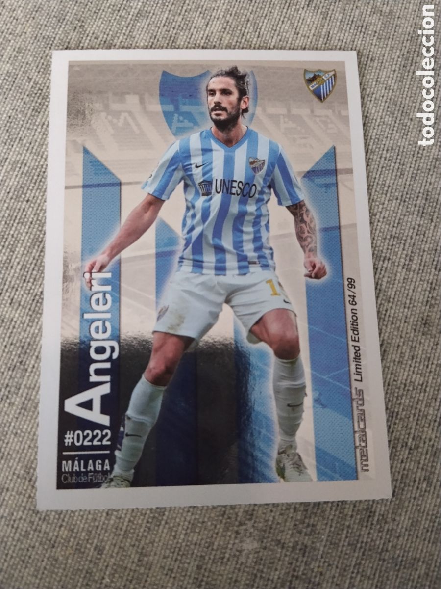 Fu&szlig;ball-Sticker: QUIZ GAME - LAS FICHAS DE LA LIGA 2016 - METALCARD ANGELERI - MALAGA CF ( LIMITED EDITION 64/99