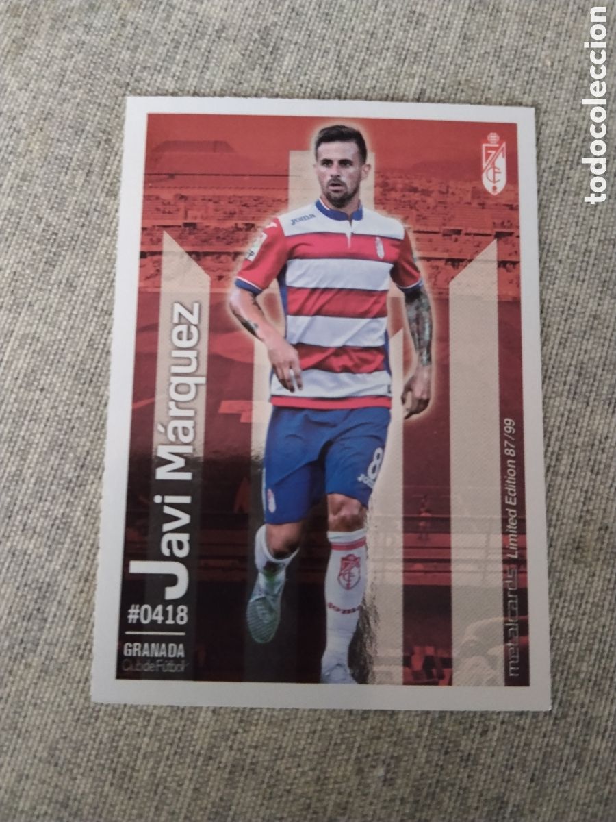 Fu&szlig;ball-Sticker: QUIZ GAME - LAS FICHAS DE LA LIGA 2016 - METALCARD JAVI MARQUEZ - GRANADA CF ( LIMITED EDITION 87/99