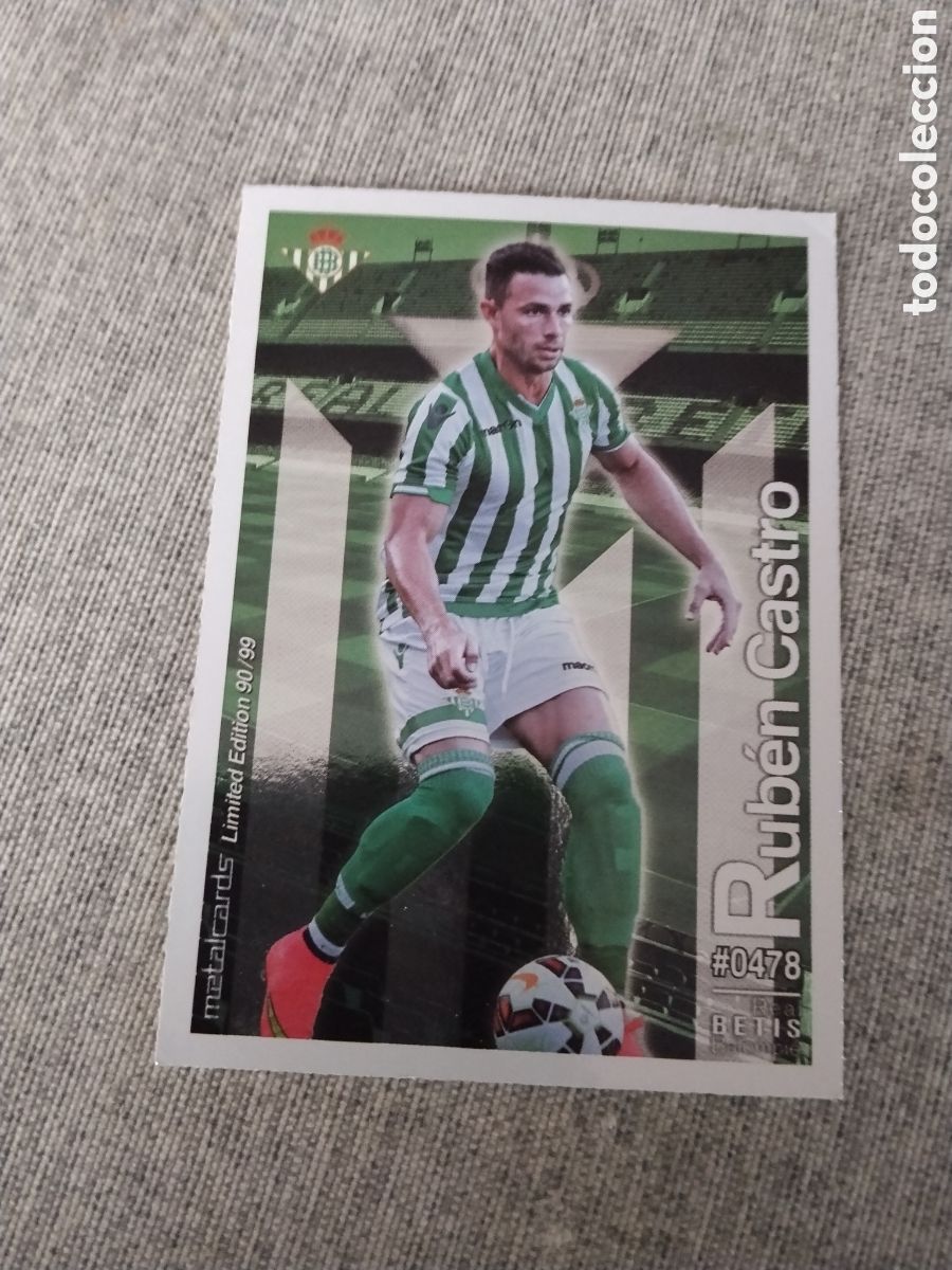 Cartes &agrave; collectionner de Football: QUIZ GAME - LAS FICHAS DE LA LIGA 2016 - METALCARD RUBEN CASTRO - R. BETIS( LIMITED EDITION 90/99