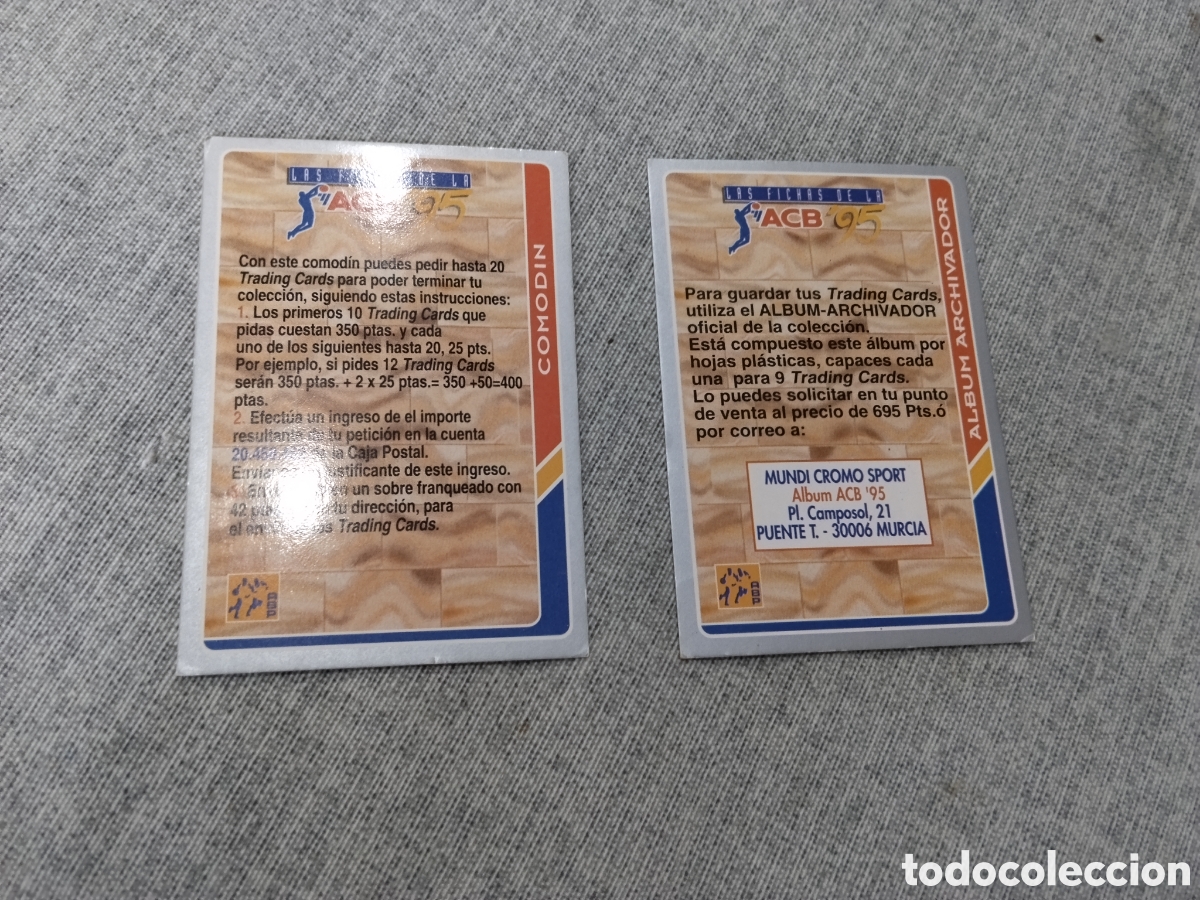 Cromos de f&uacute;tbol: MUNDICROMO ACB 95 ( COMOD&Iacute;N, BONO ARCHIVADOR)