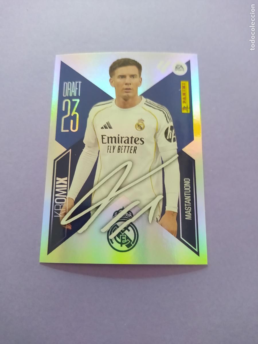 Cartes &agrave; collectionner de Football: LIGA ESTE 2026 2027 26 27 NUEVO - DRATF 23 KROMIX N&ordm; 16 MASTANTUONO REAL MADRID