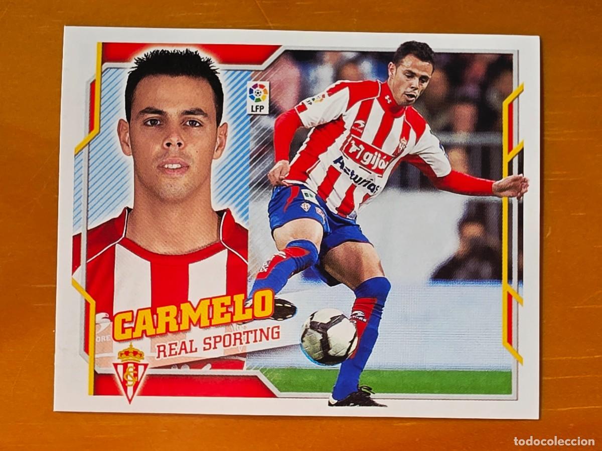 Fu&szlig;ball-Sticker: 12 Carmelo, Sporting de Gij&oacute;n, Panini Ediciones Liga Este 2010 2011 10 11 sin pegar