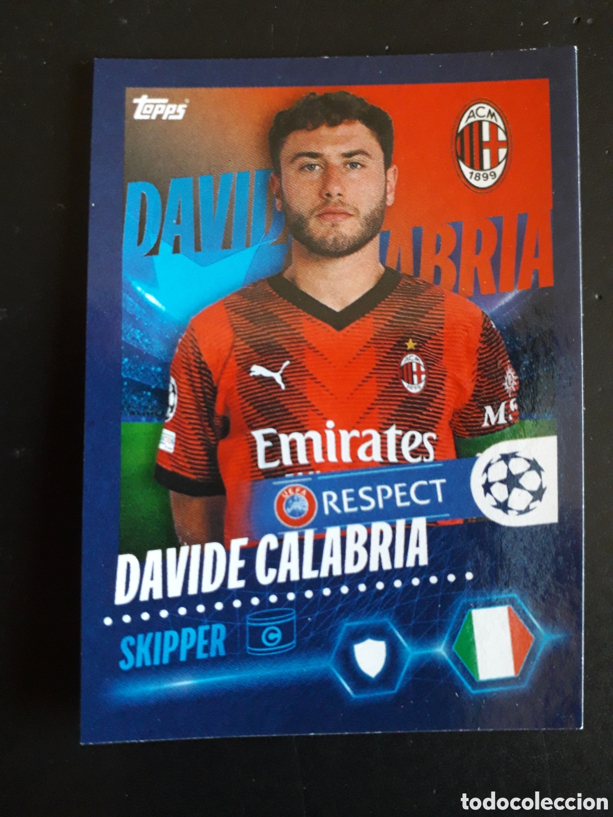 Fu&szlig;ball-Sticker: DAVIDE CALABRIA MILAN N&deg; 30 UEFA CHAMPIONS LEAGUE SEASON TOPPS 23 24 2023 2024 PEDIDO M&Iacute;NIMO 3&euro;.