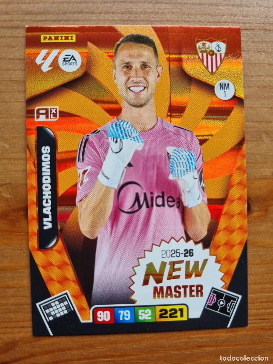 Fu&szlig;ball-Sticker: NM 1 VLACHODIMOS (Sevilla FC) NEW MASTER. Liga 2025 2026 25 26 Adrenalyn XL (Panini)