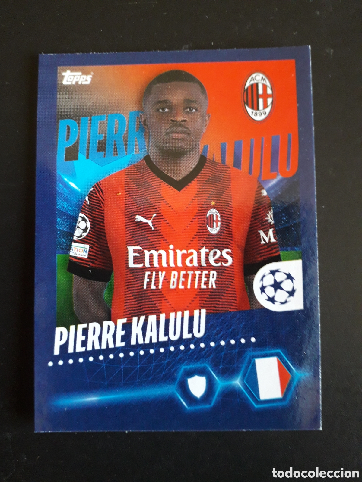 Fu&szlig;ball-Sticker: PIERRE KALULU MILAN N&deg; 31 UEFA CHAMPIONS LEAGUE SEASON TOPPS 23 24 2023 2024 PEDIDO M&Iacute;NIMO 3&euro;