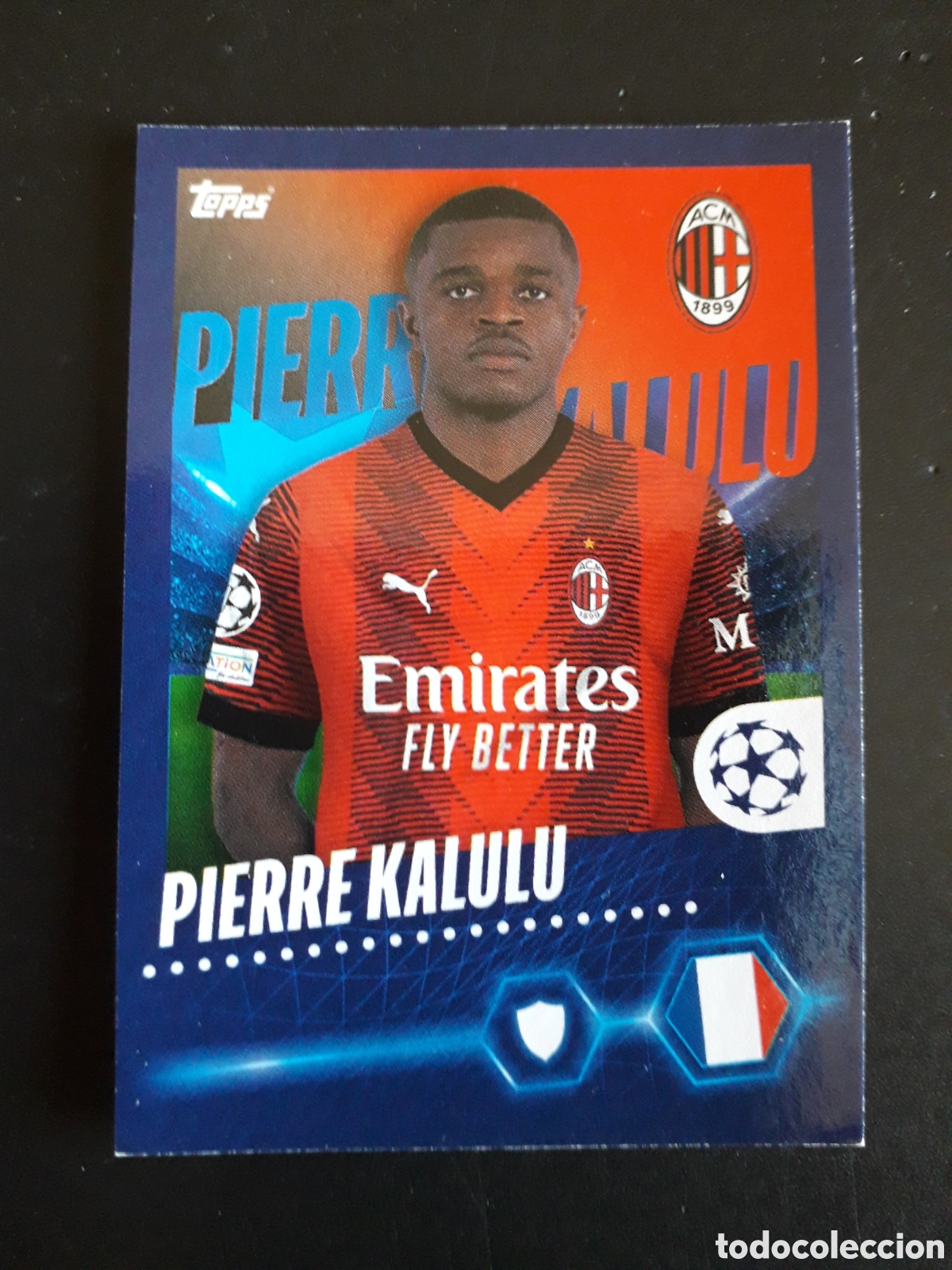 Fu&szlig;ball-Sticker: PIERRE KALULU MILAN N&deg; 31 UEFA CHAMPIONS LEAGUE SEASON TOPPS 23 24 2023 2024 PEDIDO M&Iacute;NIMO 3&euro;.