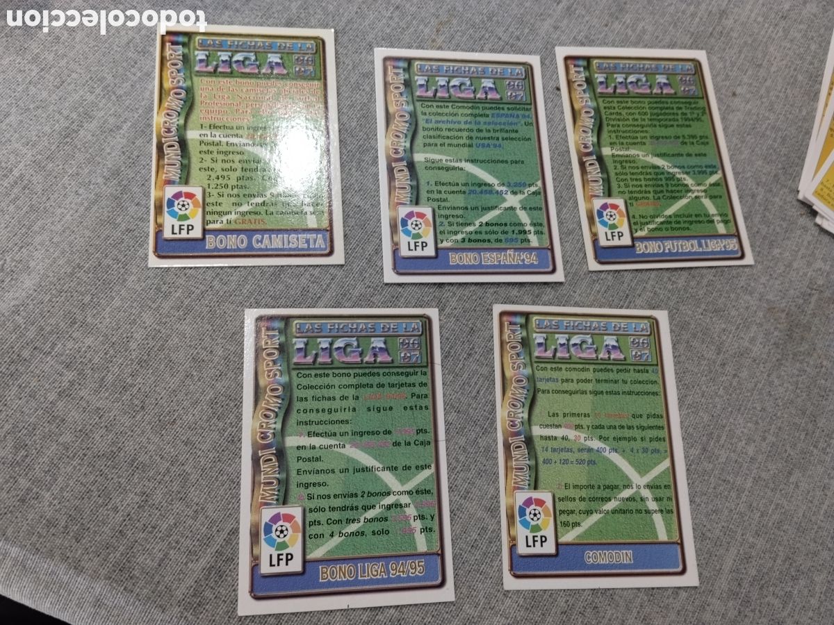 Fu&szlig;ball-Sticker: MUNDICROMO FICHAS DE LA LIGA 96 97 ( COMOD&Iacute;N, BONOS FUTBOL LIGA 95, LIGA 94 95, CAMISETA, ESPA&Ntilde;A 94)