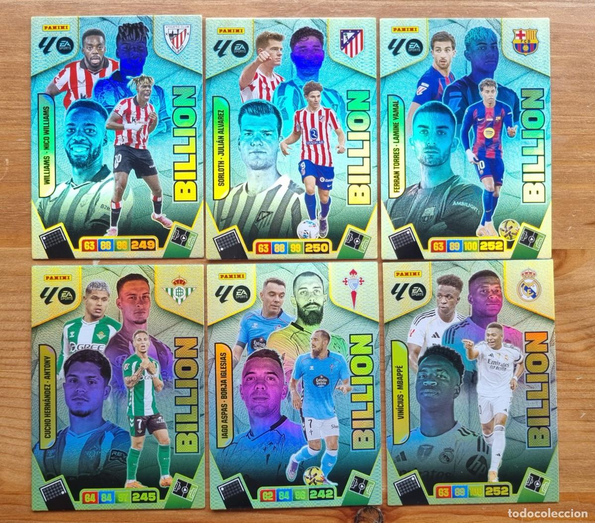 Cromos de f&uacute;tbol: Lote 6 BILLION. Liga 2025 2026 25 26 Adrenalyn XL (Panini)