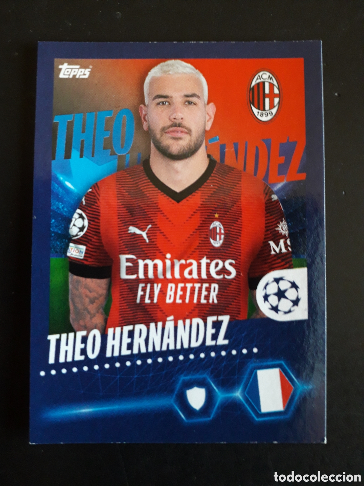 Cromos de f&uacute;tbol: THEO HERN&Aacute;NDEZ MILAN N&deg; 34 UEFA CHAMPIONS LEAGUE SEASON TOPPS 23 24 2023 2024 PEDIDO M&Iacute;NIMO 3&euro;