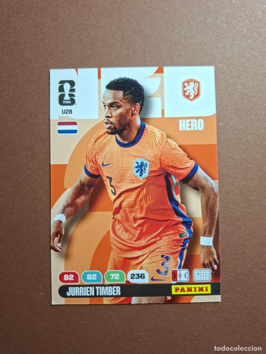 Cromos de f&uacute;tbol: U28 JURRIEN TIMBER PAISES BAJOS MUNDIAL 2026 UPGRADE UPDATE PANINI ADRENALYN FIFA WORLD CUPA 26