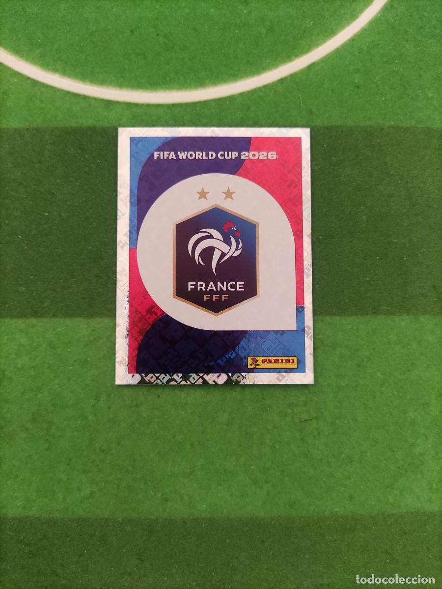 Cromos de f&uacute;tbol: Escudo Francia FRA 1 Sticker Mundial 2026 FIFA World Cup / Sin pegar