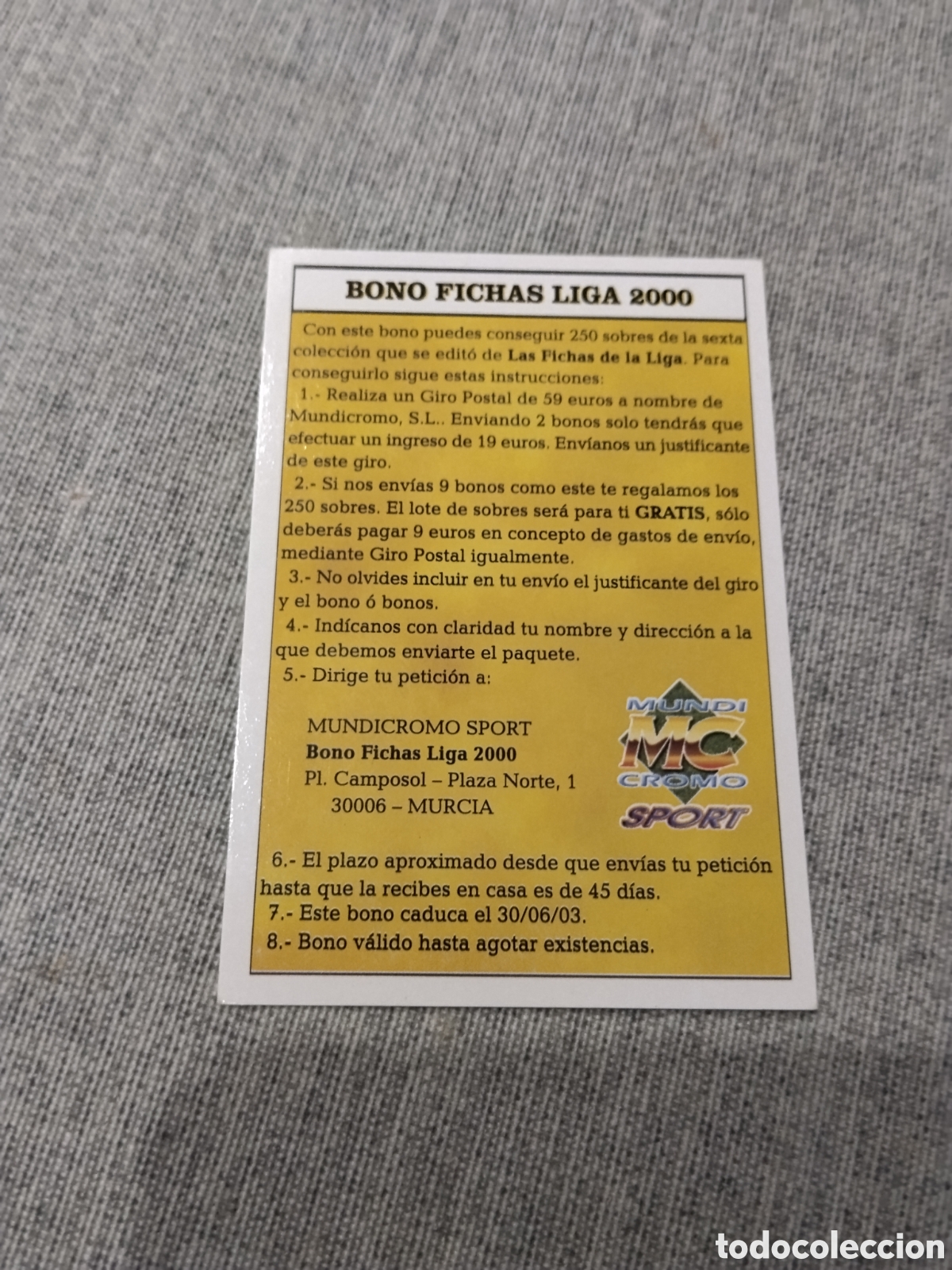 Cromos de f&uacute;tbol: MUNDICROMO FICHAS DE LA LIGA 2003 ( COMODIN 2003 / FICHAS LIGA 2000)
