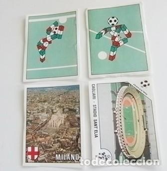 Cromos de f&uacute;tbol: LOTE CROMOS DE ITALIA 90 PANINI 5 15 21 33 MUNDIAL F&Uacute;TBOL 1990 CROMO MASCOTA MILANO ESTADIO CAGLIARI