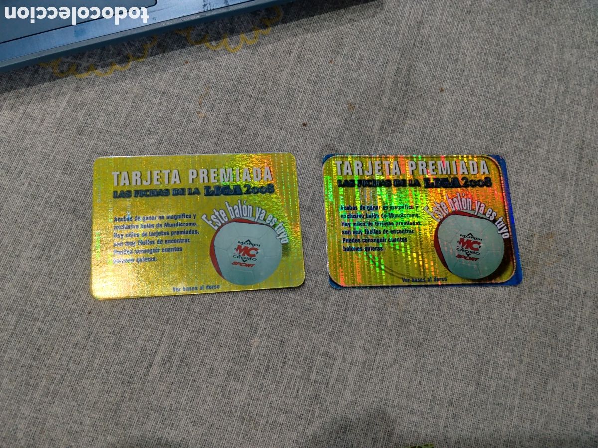 Fu&szlig;ball-Sticker: MUNDICROMO FICHAS DE LA LIGA 2008 ( TARJETA PREMIADA BAL&Oacute;N SECURITY Y CONTORNO AZUL )