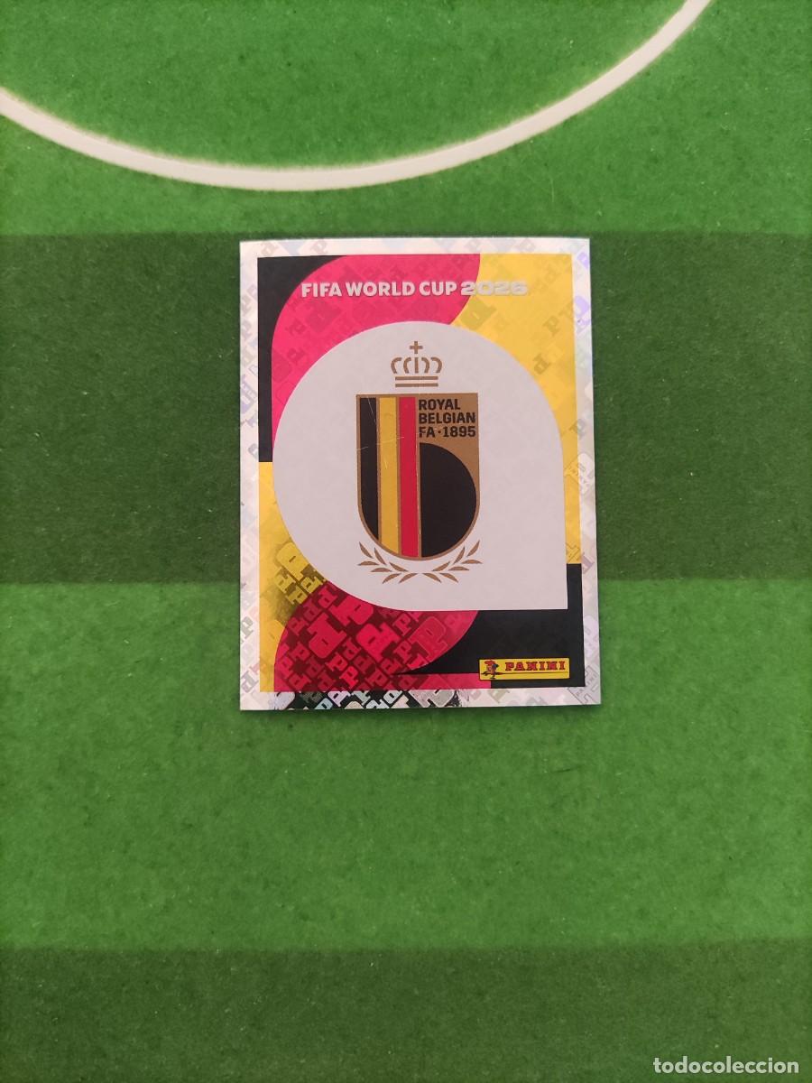 Cromos de f&uacute;tbol: Escudo B&eacute;lgica BEL 1 Sticker Mundial 2026 FIFA World Cup / Sin pegar